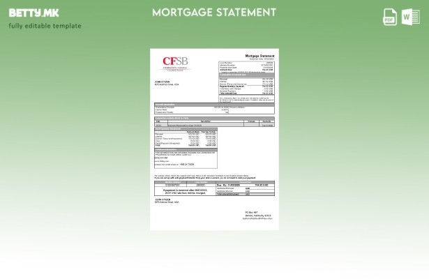 модерен стил USA New York CFSB извештај за хипотека на банка во шаблон за формат